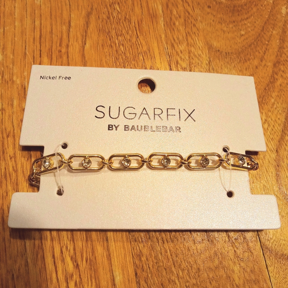 SUGARFIX by BaubleBar Crystal Link Chain Bracelet Paper Clip/Safety